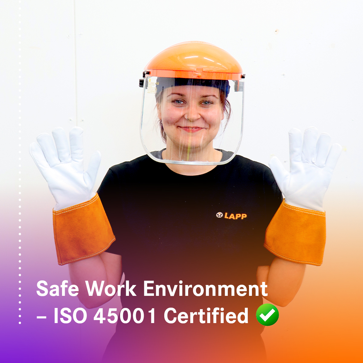 Safe Work Environment  – ISO 45001 Certified