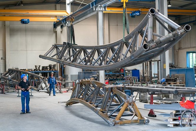 Roller coaster frame at Tatzmania Zoo in Leffingen