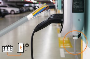 Kabel för strömförsörjning och kommunikation till laddboxar och laddstolpar