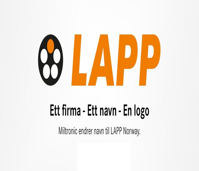Miltronic endrer navn til LAPP Norway