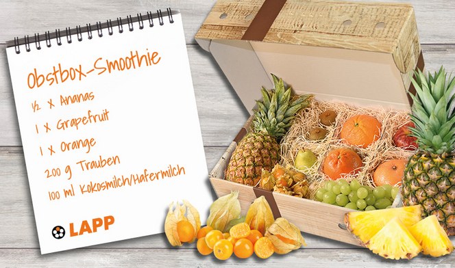 rezept-obstkorb logo auf dem Block