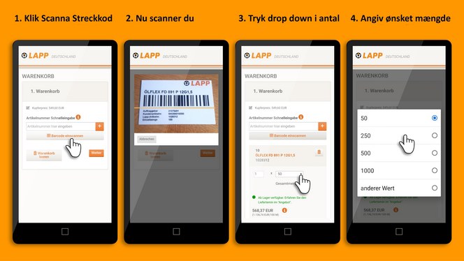 Så let er det at scanne til LAPPs webshop Så let er det at scanne til LAPPs webshop