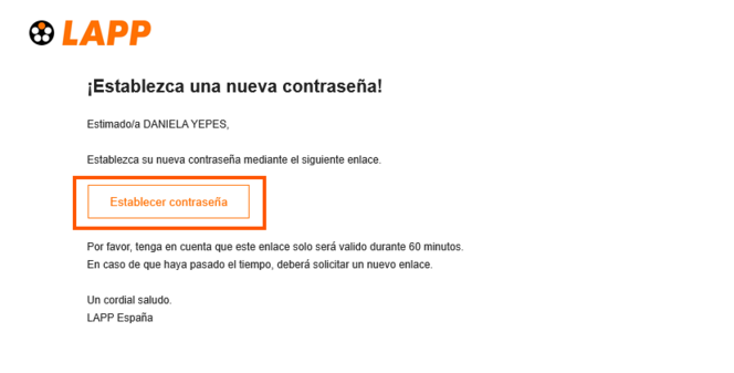 Restablecer contrasena Correo
