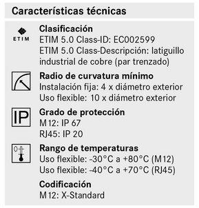 Características técnicas - ETHERLINE® Cat.6A FLEX Características técnicas - ETHERLINE® Cat.6A FLEX