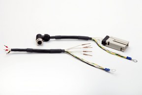 Kabel met krimpkous, adereindhulzen en ronde connector