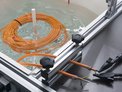 Test av kabel i vann.
