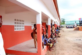 The school yard of the “Collège Andreas Lapp”, Galebre, Ivory Coast. 
