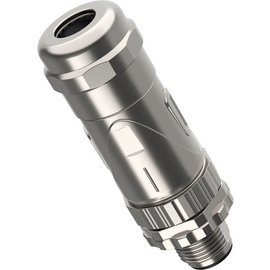 M12 data connector (D-coded) with screw connection, for assembly with ...