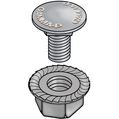 Bult M6 x 10 med mutter