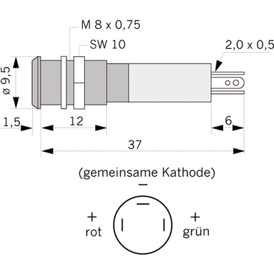 Panelindikator 192A, 10 mm/M14 EXTRA STARK