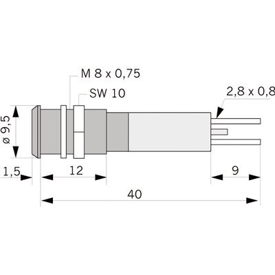 Panelindikator 1901, 5 mm/M8 std