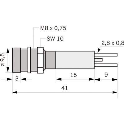 Panelindikator 1905, 5 mm/M8 std