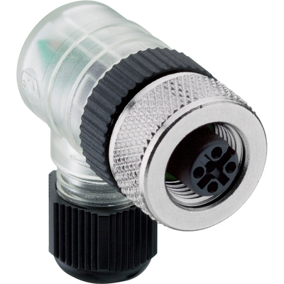 M12 vinklad hona med LED-indikering