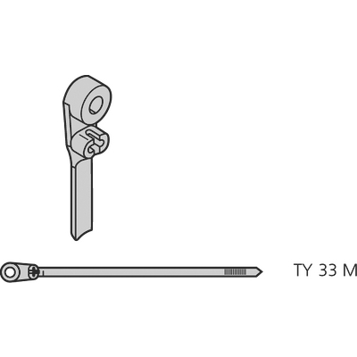 Ty-Rap® Cable tie with steel nose for screwing on