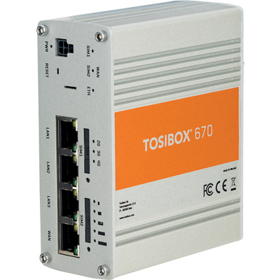 TOSIBOX® Lock 670 - 4 x 10/100/1000 Mbit/s och mobiluppkoppling