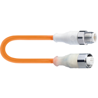 M12 rak hane till M12 rak hona med LED-indikering